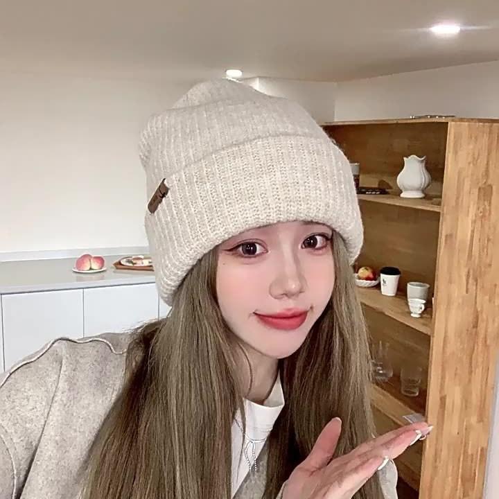 Japanese wool hat women's autumn and winter big head circumference 2025 new ear protection knitted hat warm pile cold hat shows small face