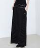 Nigaennikol Shirring Panel Long Skirt_Black