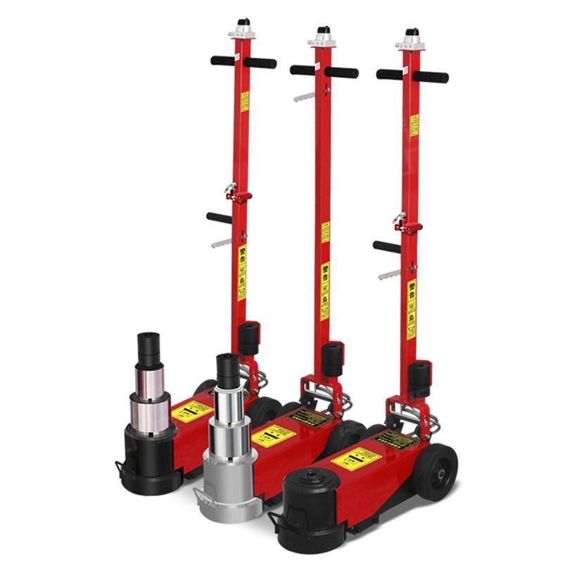Heavy Duty Horizontal Pneumatic Hydraulic Jack, 80/100 Ton for Auto Repair with Special Air Pressure and 30/50T Hydraulic Oil Capacity.