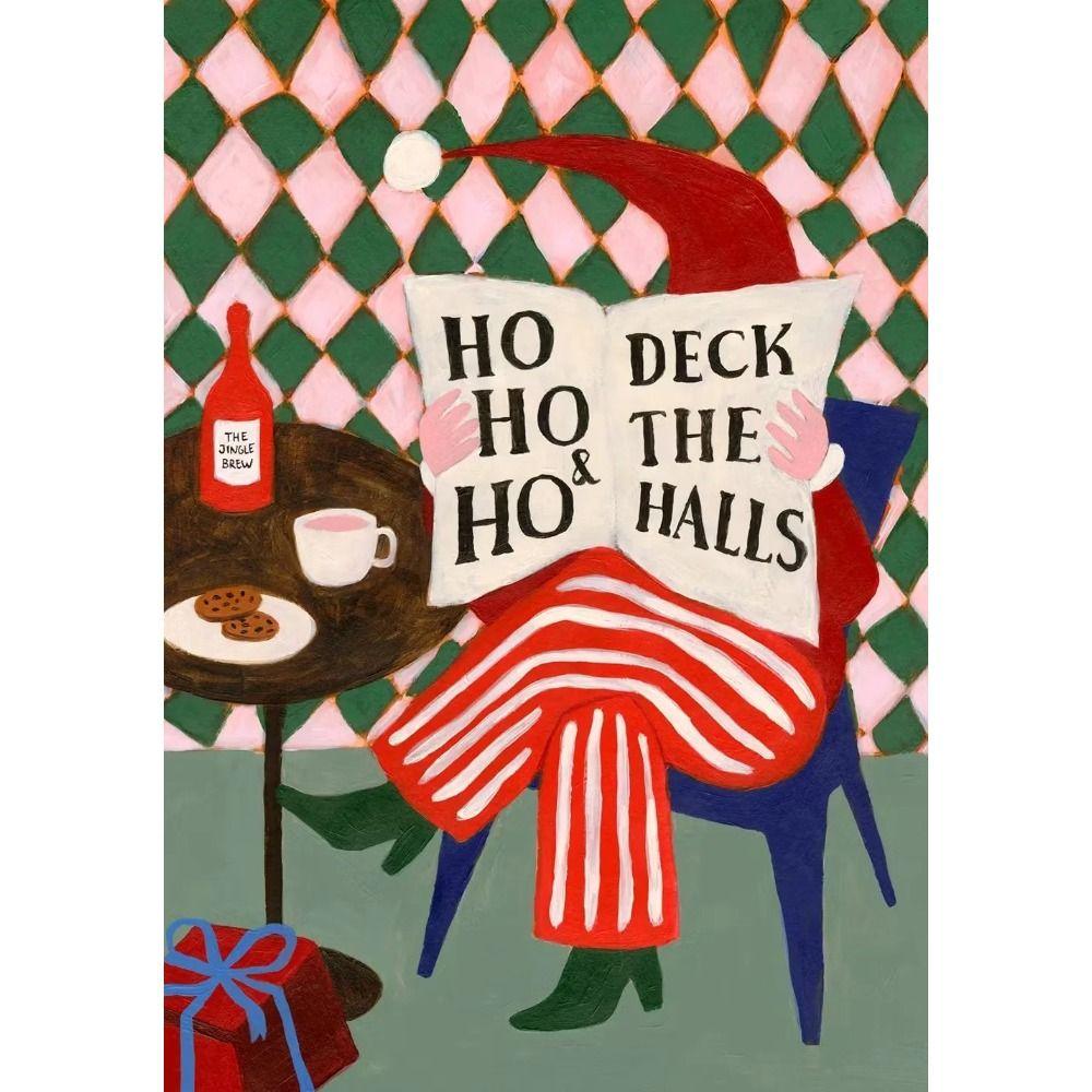 Vintage Christmas Metal Wall Decoration, Holiday Sticker Sign