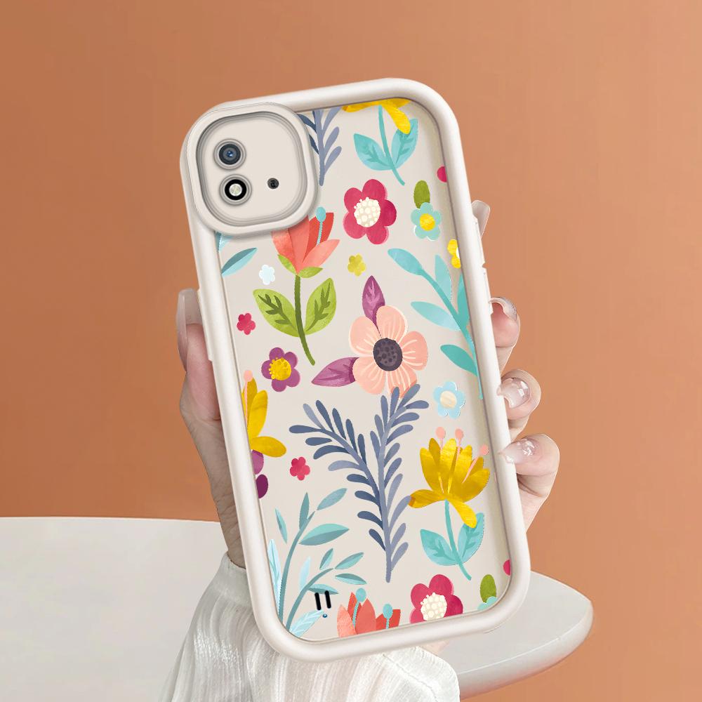 Model de imprimare cu scară pătrată din silicon moale Carcasa telefonului Acoperă completă Cameră de protecție antișoc Carcasă din cauciuc pentru OPPO Realme