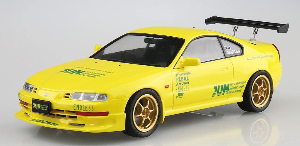 Aoshima Bunka Kyozai Scala La Serie di Auto Preparate 73 Honda JUN Auto Mechanic BB1 Prelude 1991 Modello in Plastica Stampato a Colori 1/24 No. Kit,