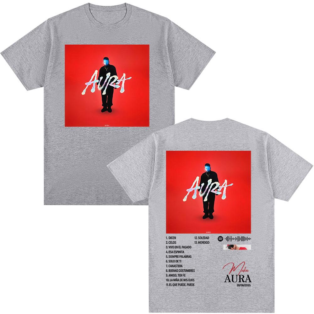 Rapper Maka Aura 2025 Tour Graphic T Shirts Unisexs Women Fashion Vintage Tshirts Casual Cotton Short Sleeve T Shirt Streetwear
