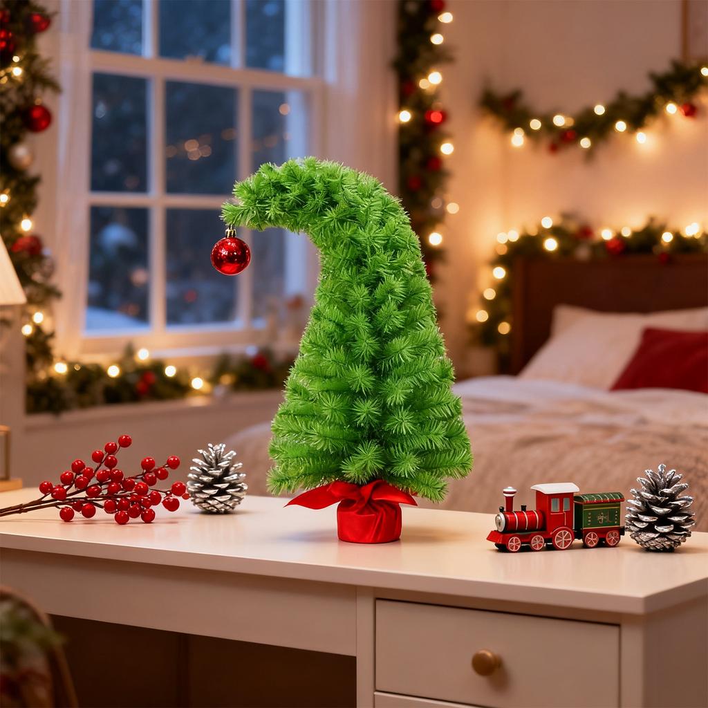 Christmas Simulated High Density Tree Holiday Decoration Crooked Tree