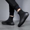 2025 new spring men's shoes versatile casual height-increasing canvas shoes men's high-top socks trendy shoes