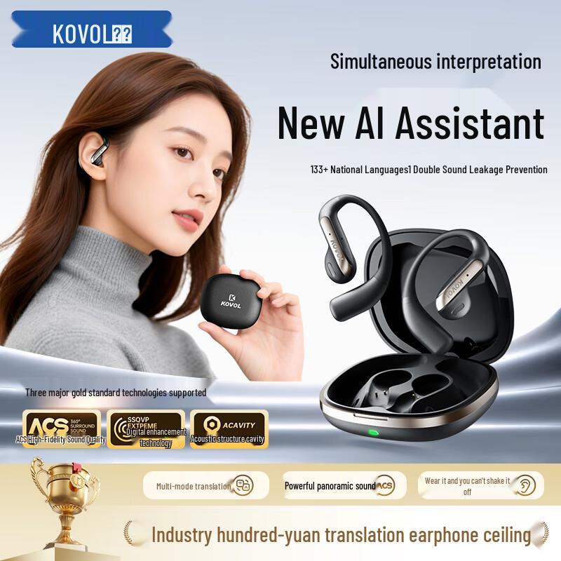 KOVOL Bone Conduction Ear-Clip Wireless Headphones