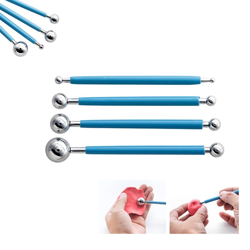 Tools Ball Stylus Embossing Dotting Pen Pottery Clay Sculpting Embossing Art for Adults Kids Beginner 10Pcs