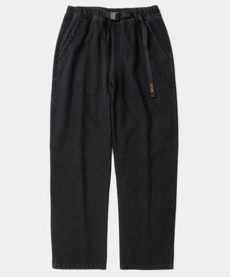COLUMBIA UNIVERSITY Sl-Label Belted All-Round Denim Pants Black Denim