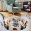 Large Size Lattice Bed Cat nest Warm Round Home Fabric Kennel Short Plush Soft Pet Supplies Durable