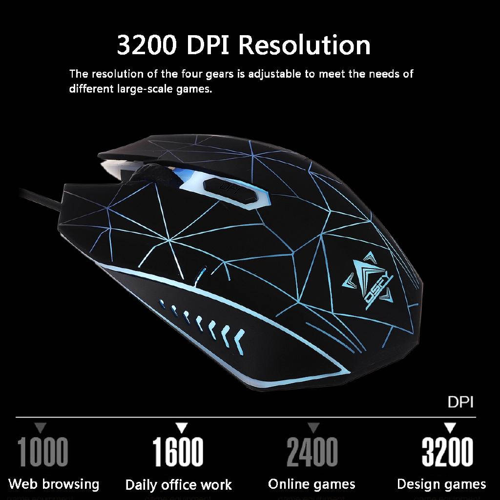 USB Mechanical Feel Keyboard And Game Mouse Set Headset Light Computer Desktop Wired Mouse Three-piece