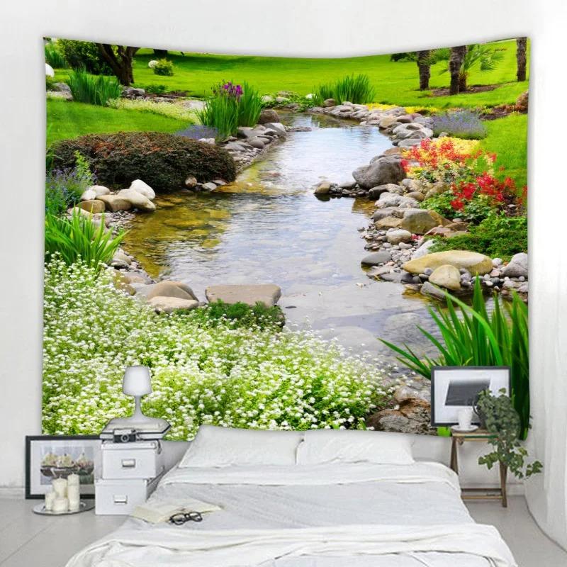 Natural Wall Tapestry Mandala Garden Landscape Bohemian Room Decor Psychedelic Tapiz Hippie Bedroom Hanging Cloth
