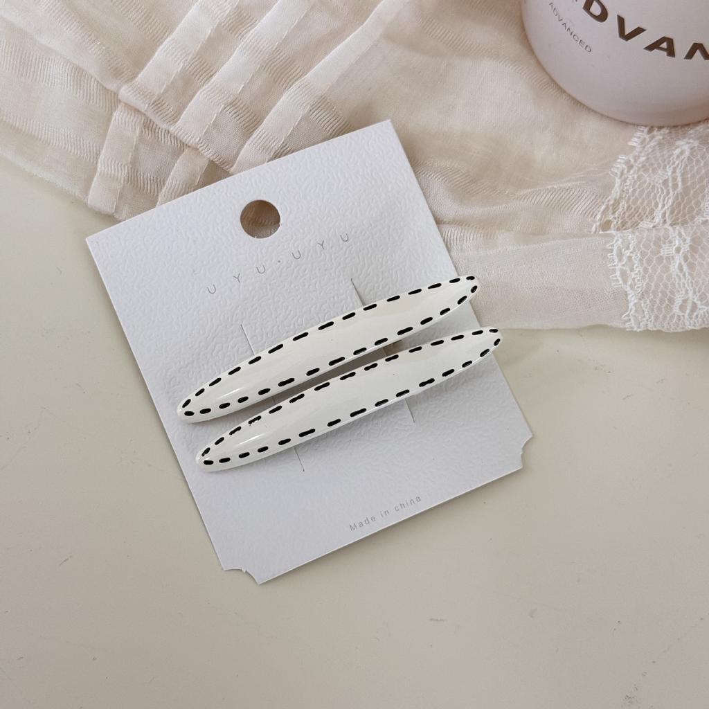 Cream Color Polka Dot Hairpin Side Clip Female Side Bang Premium Duckbill Hairpin  New Hair Accessories Sweet for Women Girl