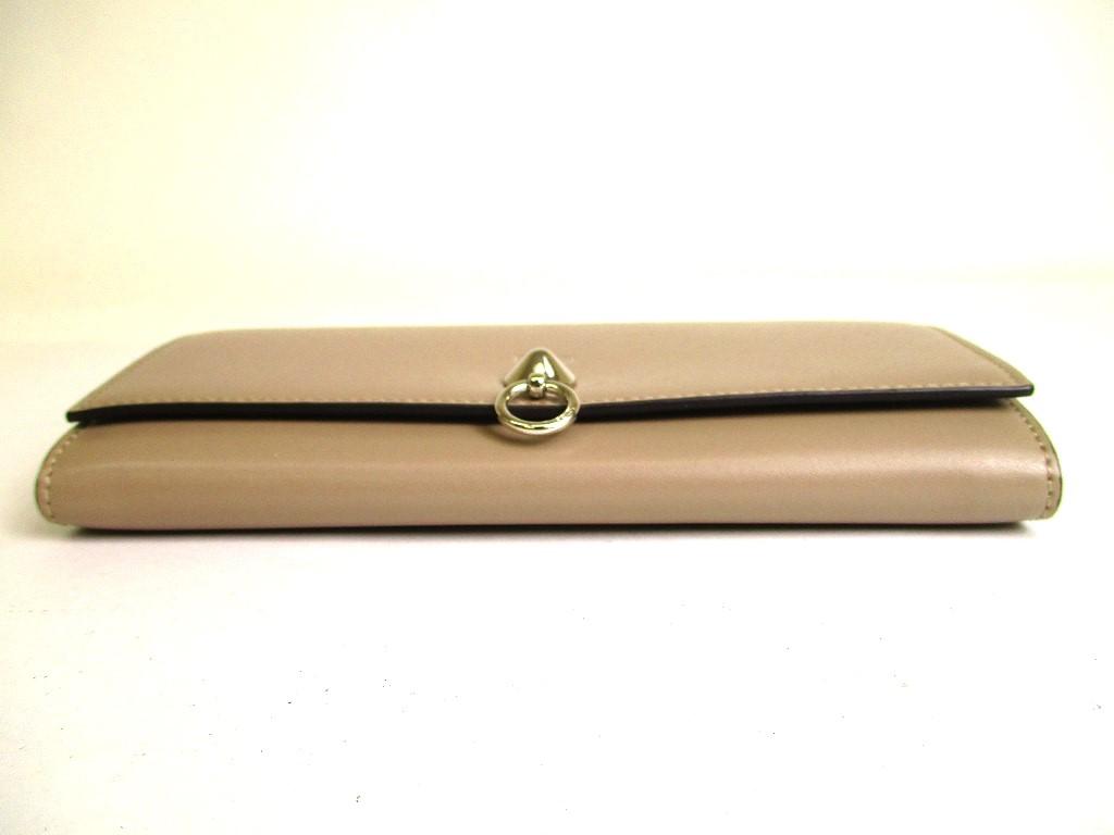 Authentic FENDI By The Way Tortora Leather Bifold Long Wallet Flap Wallet #a051  Open Box