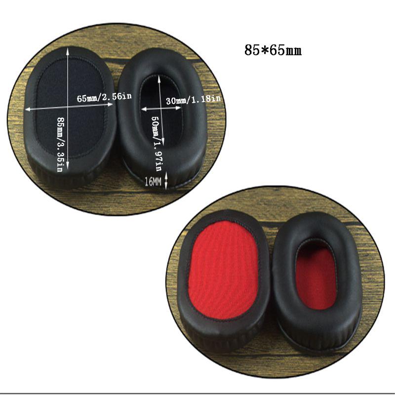 2PCS Square Oval Headphone Earpads Soft Leather Memory Foam Ear Cushion Cover