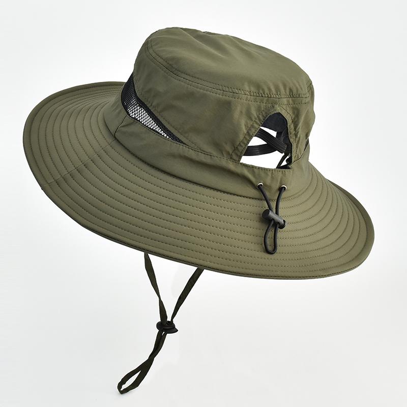 Unisex Breathable Mesh Panel Bucket Hat, Spring Summer UV Protection Sun Hat, Lightweight Outdoor Cap for Work Travel Hiking
