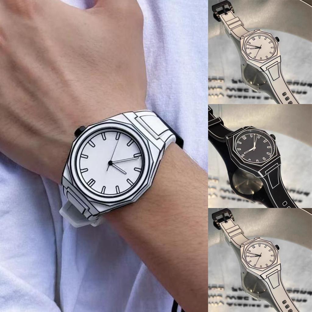 Vanntett lysende løpevekkerklokke for menn