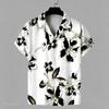 Summer men's 3D printed floral short sleeved shirt, casual, comfortable, breathable, high-quality top
