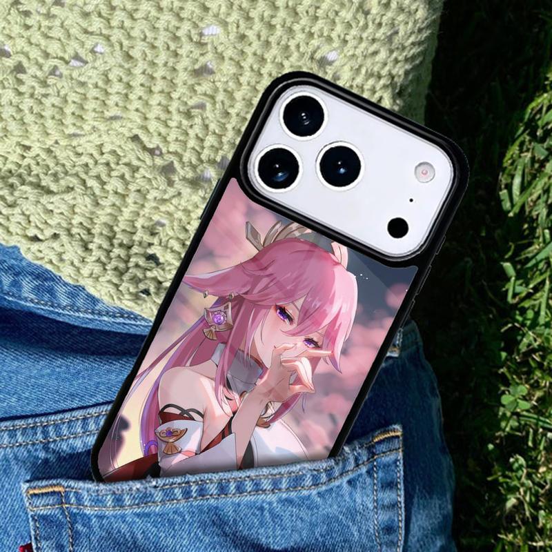 Genshin Impact Yae Miko Phone Case Cover Compatible with for IPhone 17air 16e 15 14 13 12 11Pro Max 17 Air