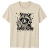 Good Moms Say Bad Words Raccoon Peace Sign Graphic TShirt