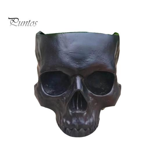 Unique Gothic Gifts Skull Planter, Resin Head Flower Pot, Halloween Candy Bowl, Spooky Beauty Store Display Props Decoration for Tabletop Home