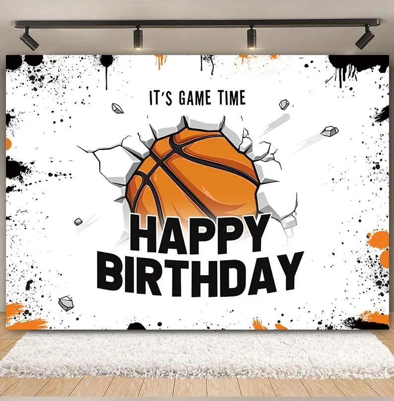 Boy's birthday party, basketball court theme, background decoration, passionate sports meet, photography props, posters, banners