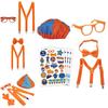 Costume da Blippi con Bretelle Arancioni Brillanti Regolabili e Cappello
