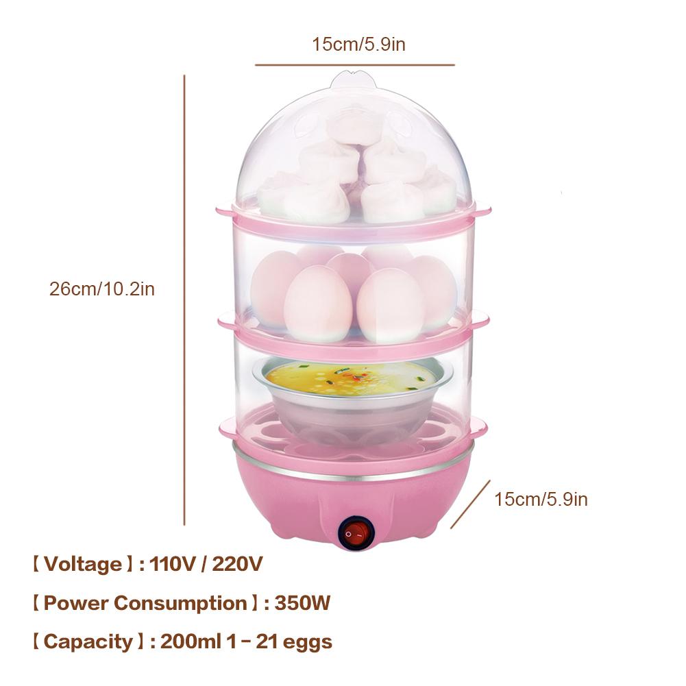 110В/220В Многофункциональная пароварка для яиц Быстрый нагрев Автоматическая пароварка для кукурузы Портативная пароварка для молока Машина для приготовления завтрака розовый