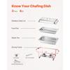 VEVOR Chafing Dish Buffet Set, 8 Qt 2 Pack, Stainless Steel Chafer with 2 Full Size Pans