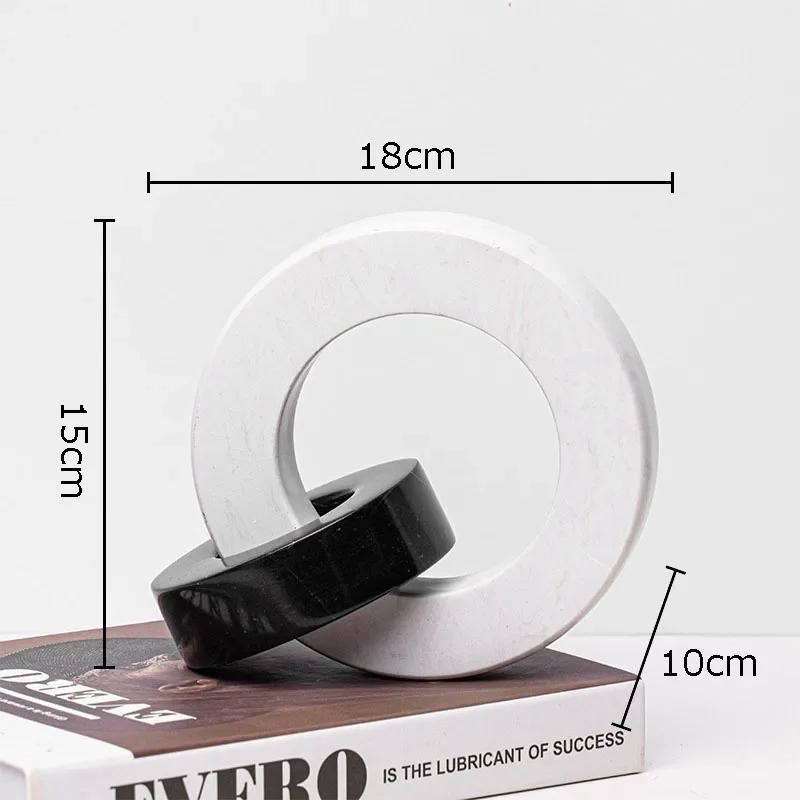 

Мраморное круглое кольцо Керамический кольцевой узел Статуэтка Абстрактные поделки Настольное украшение Креативная узловая скульптура Декор для эстетики комнаты