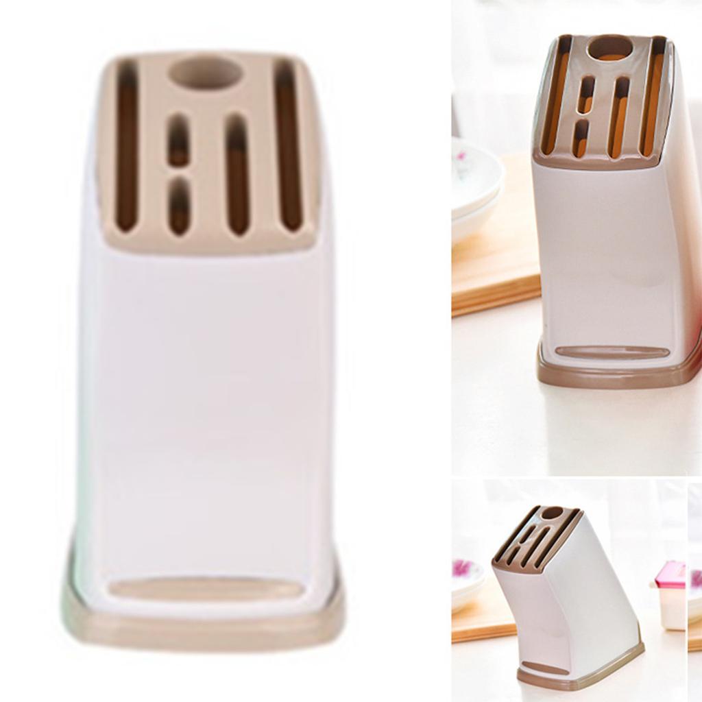 Knives Block Holder Plastic Space Saving Knives Draining Organizer Stand for Kitchen Counter Knives