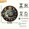 Vintage Sun and Moon Aluminum Metal Art Sign, 2D Circular Wall Decor for Home Bar Cafe