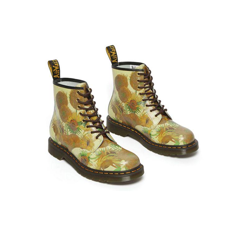 Dr. Martens Tng X  1460 Leather Sunflower Print 8-Hole Short Boots Unisex Boots Yellow 27928102