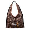 Leopard print canvas bag women's large capacity 2025 new autumn and winter versatile casual shoulder bag college student class tote bag
