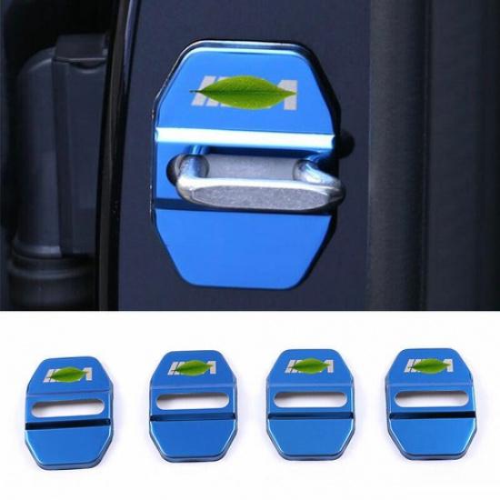 For BMW X3 G01 X4 G02 2018- Blue Steel Door Lock Buckle Protection Trim 4X