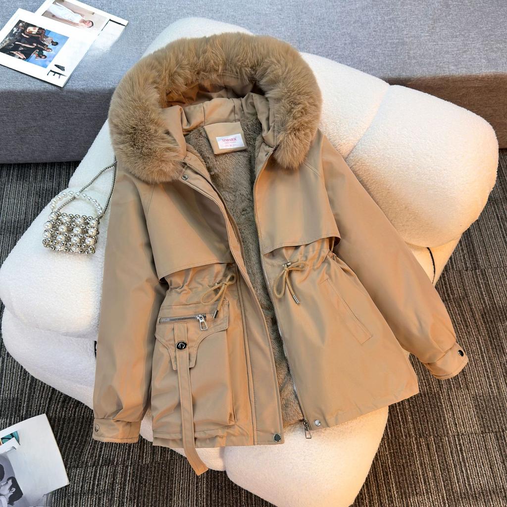 Winter New Pie Overcomes Women's Hooded Fashion Versatile Simple Cotton-padded Women's Cotton-padded Clothes