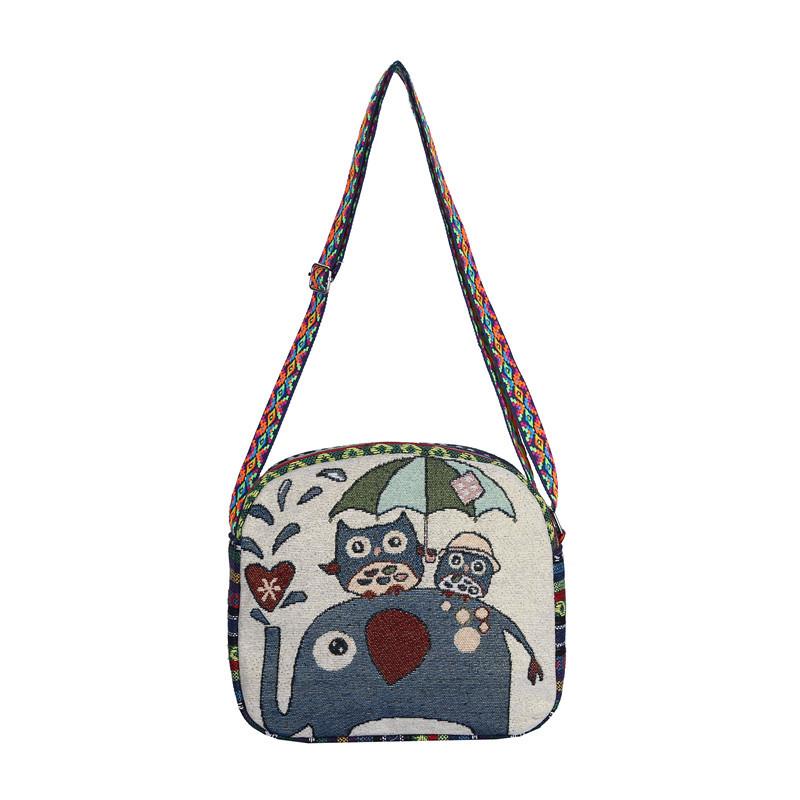 This Crossbody Bag Is A Single-shoulder Dual-purpose Small Bag with Embroidered Gold Thread Patterns and Ethnic Style