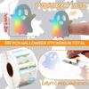 500 Stück Halloween Geister Aufkleber Rolle Geister Laser Aufkleber Dekorative Selbstklebende Papieraufkleber für Halloween Party Gastgeschenke