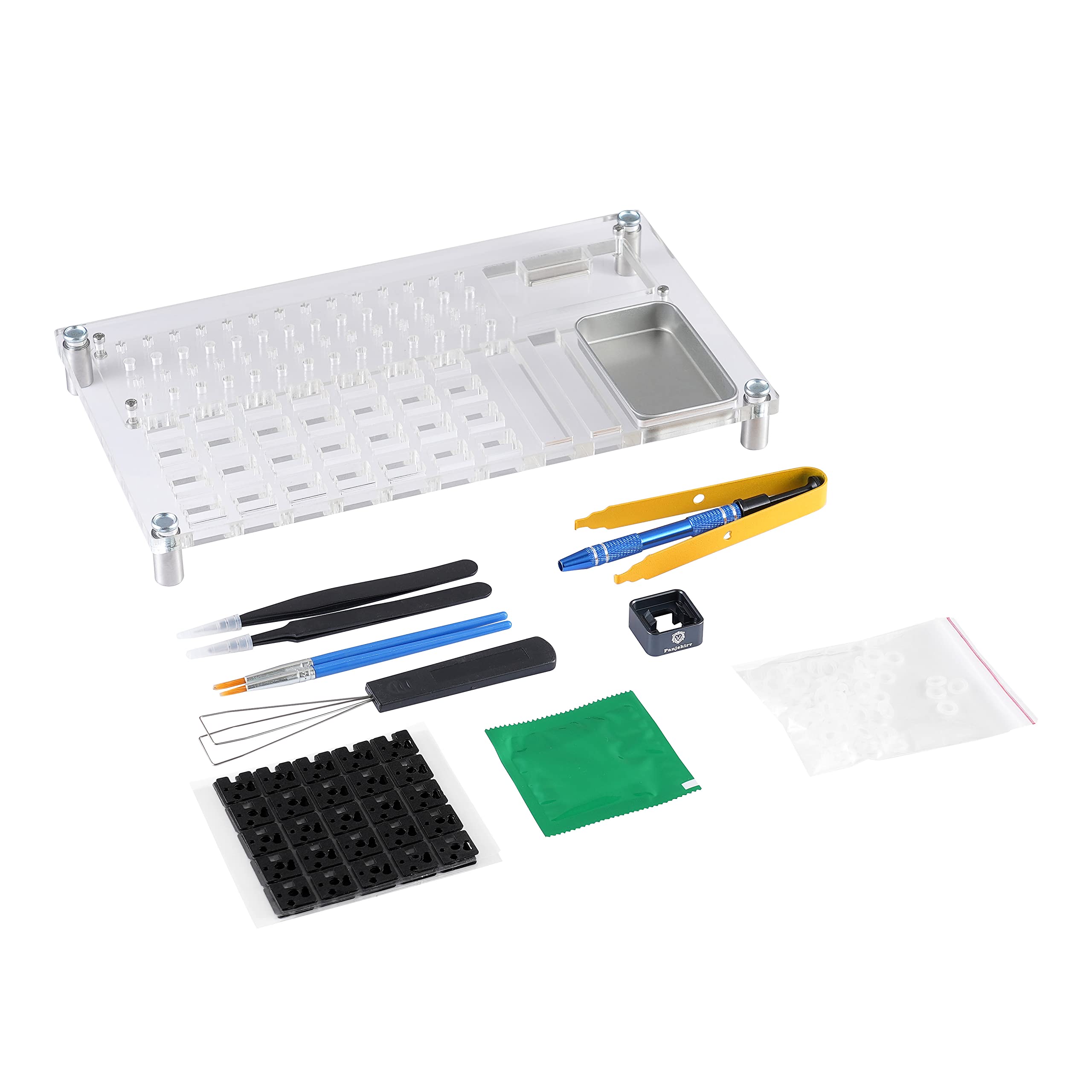

Panjshirv Keyboard Key Switch Tester Lubrication Kit, Switch Tester Opener, Acrylic Lube Station Removal Platform (Lubrication Kit)