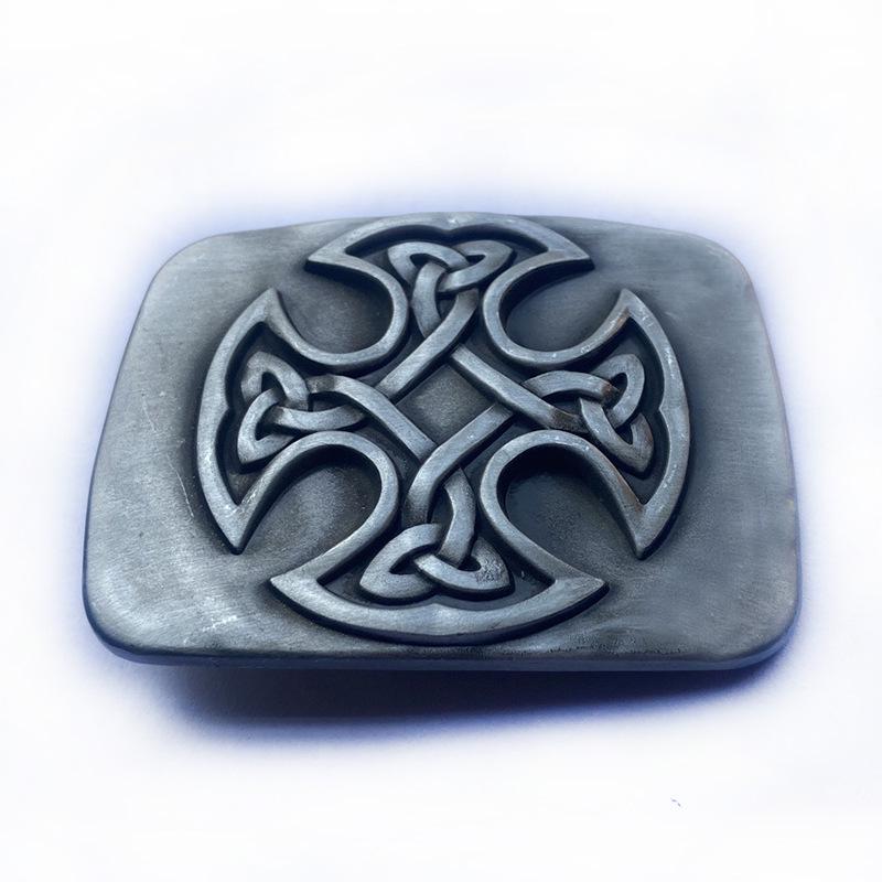 Celtic Cross Western Cowboy Rectangular Belt Buckle