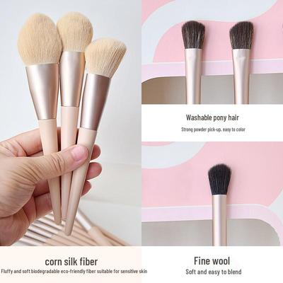 Morandi 12-teiliges Make-up-Pinselset mit weichen Tierhaaren zum Konturieren, für Lidschatten, losen Puder, Rouge und Concealer.