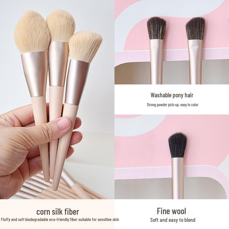 Morandi 12-teiliges Make-up-Pinselset mit weichen Tierhaaren zum Konturieren, für Lidschatten, losen Puder, Rouge und Concealer.