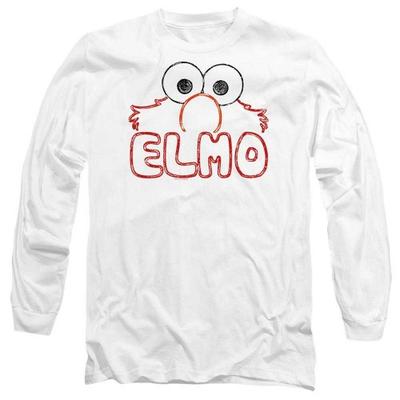 Sesame Street Unisex Adult Elmo Letters Long-Sleeved T-Shirt