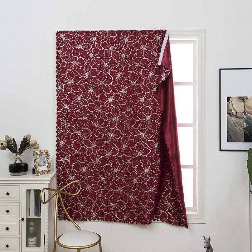 Portable Curtains Window Drapes Bathroom Polyester Window Curtain Floral Printed Blackout Curtain