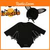 Boys And Girls European And American Style Halloween Batman Hat Long Sleeve Jumpsuit Set