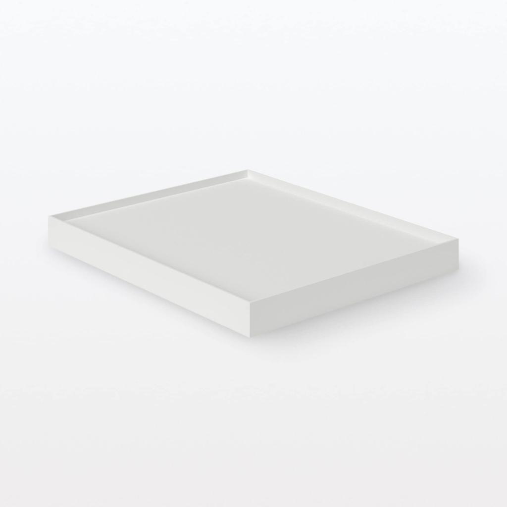 MUJI Polypropylene File Box Lid with Caster White 44902868 Standard, Attachment, Gray,