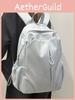Nylon Rucksack für Mädchen mit Buchstabenstickerei und geschwungenen Schultergurten für Schule und Reisen