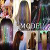 48inch Shiny Sparkle Hair Tinsel Kit Rainbow Women Colorful Glitter Bling Hair Extension Twinkle Hair Dazzles Accessories for