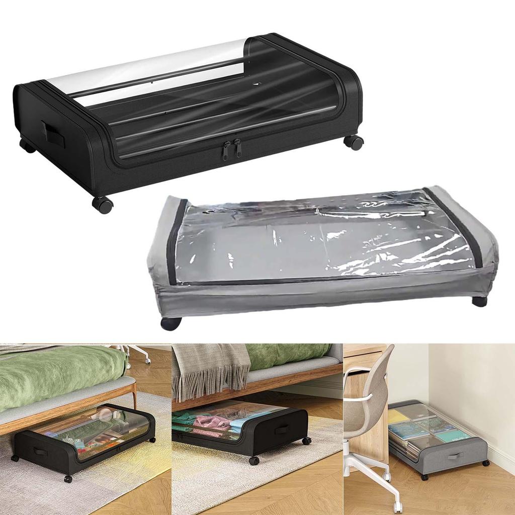 Bedroom Storage with Handle Large Capacity Space Saving Lid Dustproof under Bed Rolling
