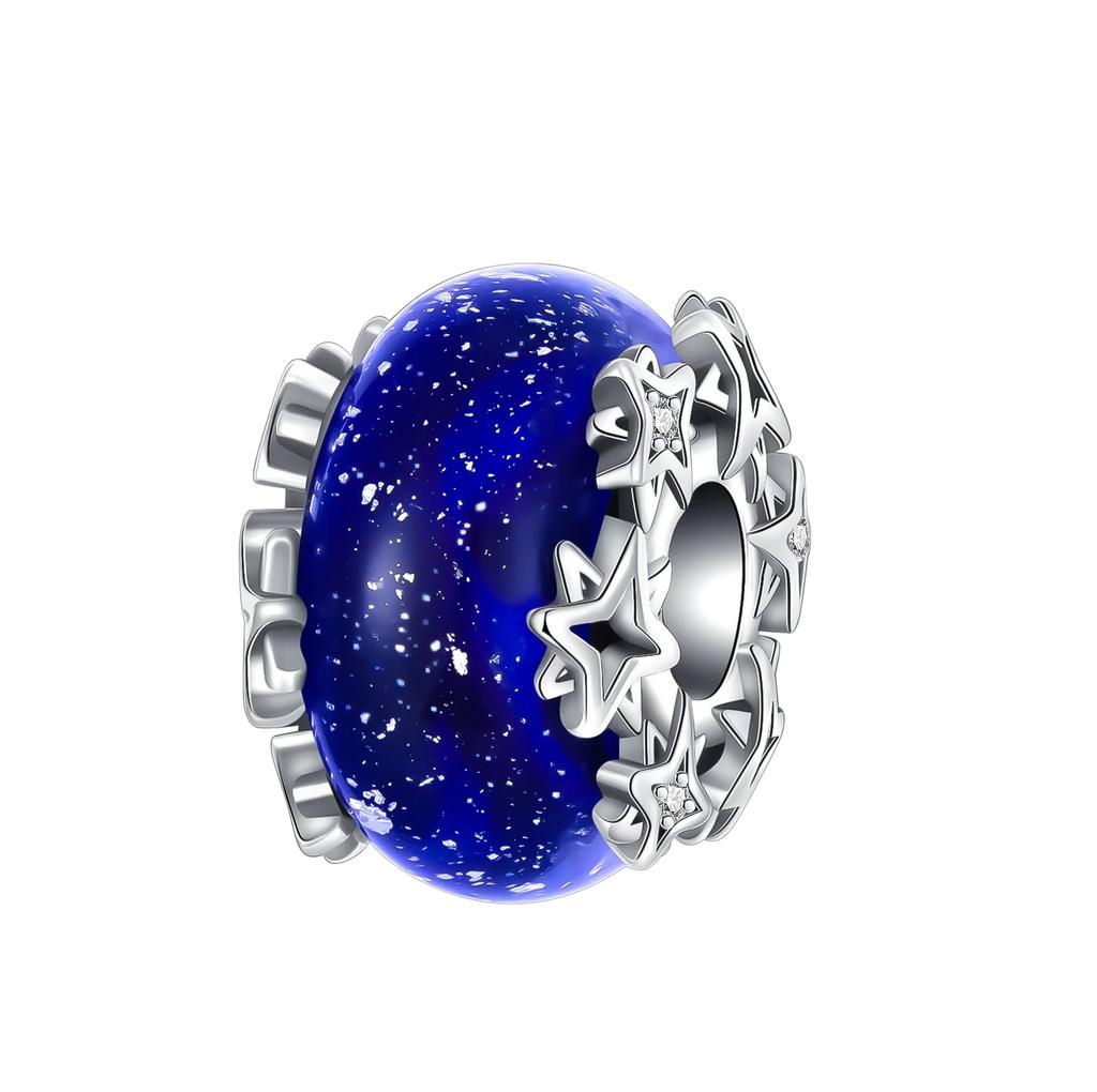 925 Silber Murano Glas Charms Perlen Passend für Original Armbänder DIY Damenschmuck Geschenke Runde Glasperlen