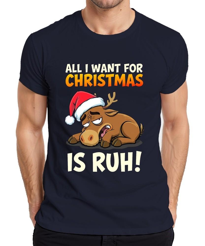 All I Want For Christmas Is Calm Funny Reindeer Christmas Unisexs Tshirt S